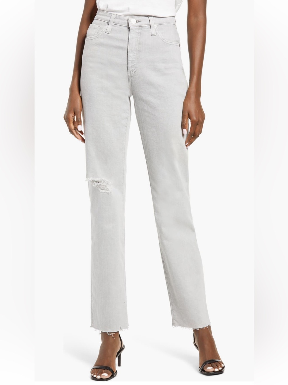 NWT AG Alexxis High Waist Straight Leg Jeans Waist 29 Gray